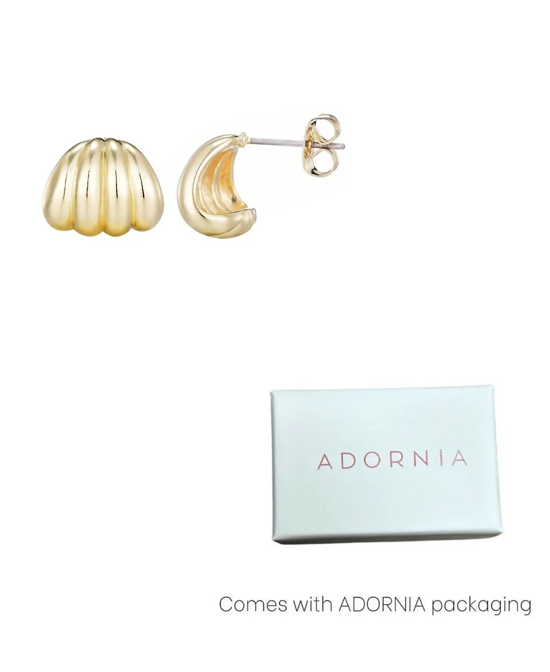 Adornia Gold Fluted Wrap Around Huggie Earrings