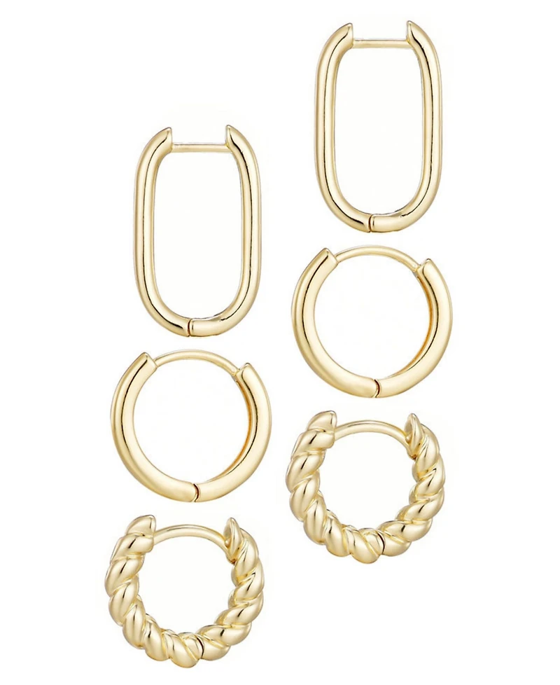 Adornia Gold Hoop Earrings Set