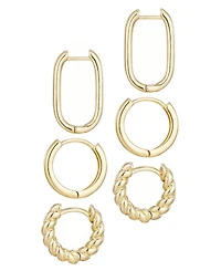 Adornia Gold Hoop Earrings Set
