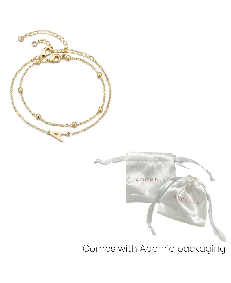 Adornia Gold Initial Bracelet Set