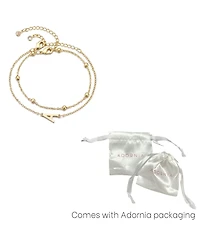 Adornia Gold Initial Bracelet Set