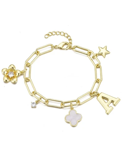 Adornia Gold Initial Chunky Charm Bracelet