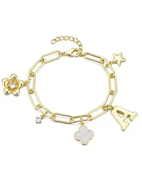 Adornia Gold Initial Chunky Charm Bracelet