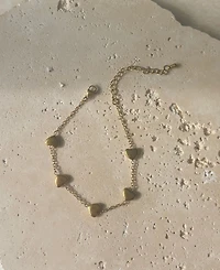 Adornia Tarnish Resistant Gold Heart Station Bracelet