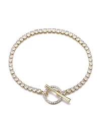 Adornia Gold Crystal Toggle Tennis Bracelet