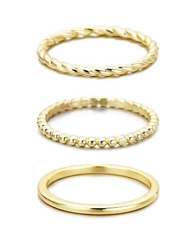 Adornia Gold Plated Thin Stacking Band Set