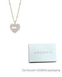 Adornia Gold Cubic Zirconia Heart Necklace