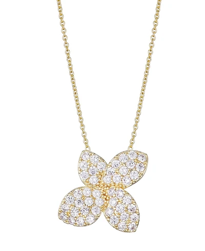 Adornia Gold Cubic Zirconia Oversized Flower Necklace