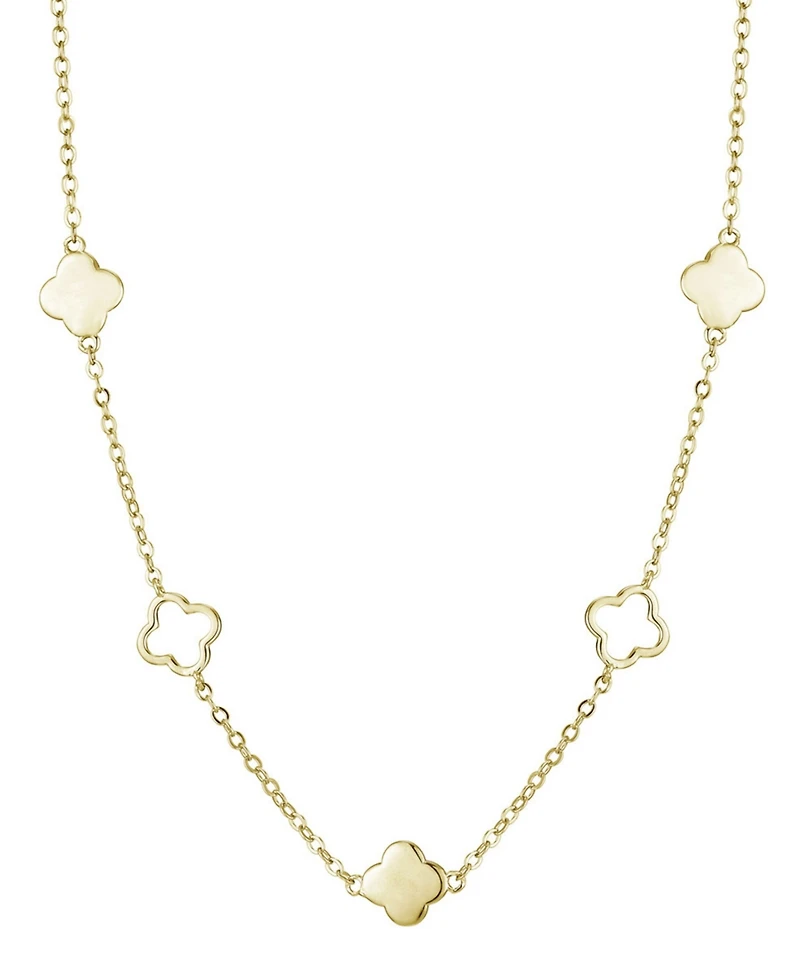 Adornia Gold Clover Station Necklace