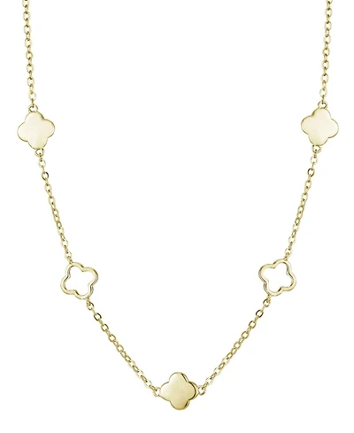 Adornia Gold Clover Station Necklace