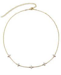 Adornia Gold Cubic Zirconia Flower Station Necklace