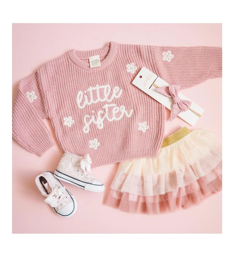 Sweet Wink Little Girls Sister Knit Sweater
