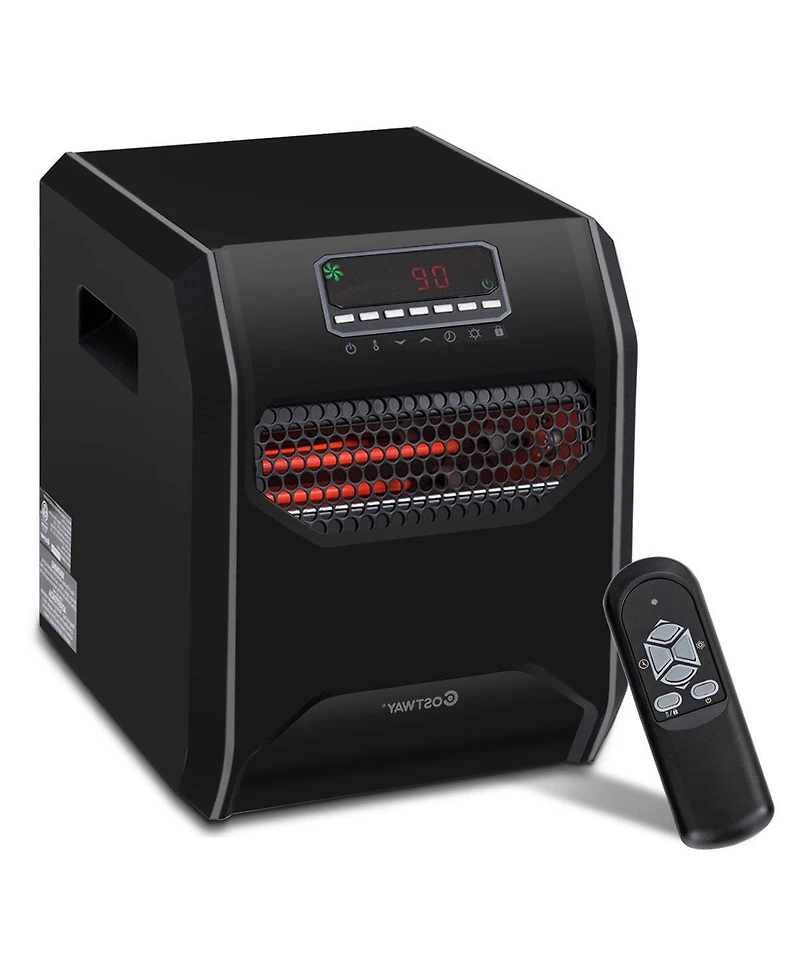 Costway Portable Electric Space Heater 1500W 12H Timer Led Remote Control Room Office