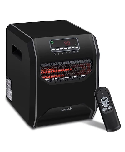 Costway Portable Electric Space Heater 1500W 12H Timer Led Remote Control Room Office