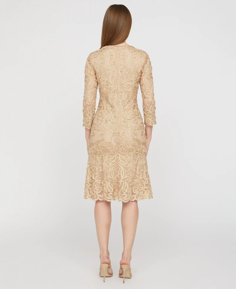 Js Collections Women's Square Neck Soutache Dress