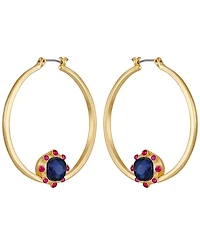 Guess Glass Stones Gold-Tone Hoop Earrings