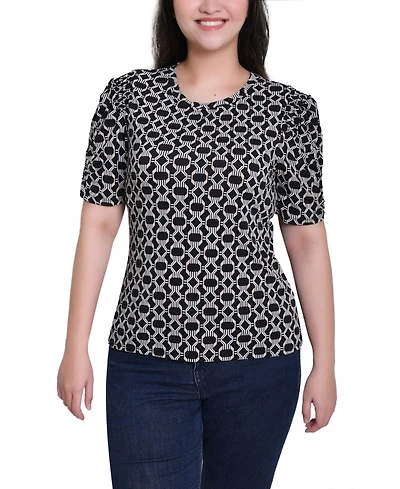 Ny Collection Petite Short Sleeve Scoop Neck Top