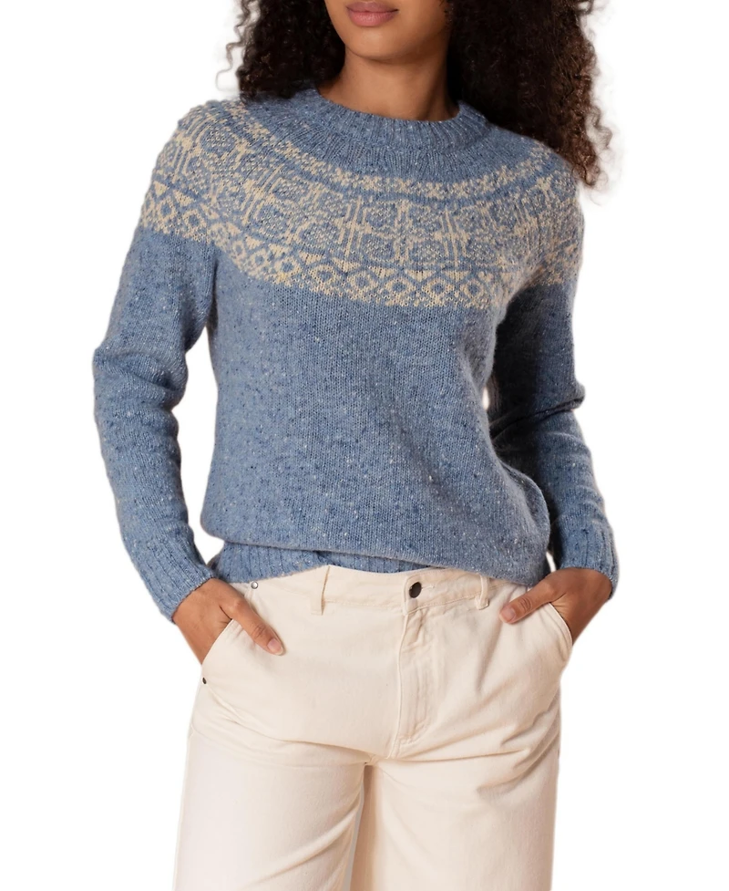 Celtic & Co. Women's Donegal Fair Isle Yoke Sweater