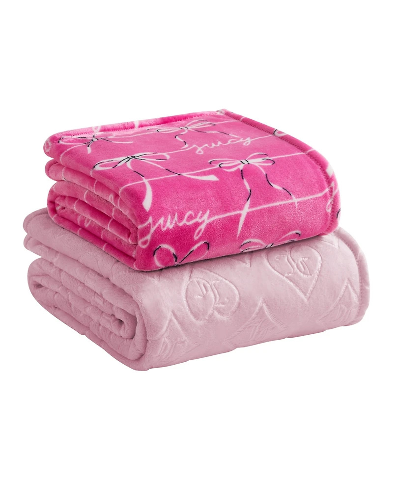 Juicy Couture Plush Glam 2-Pc. Throw Set