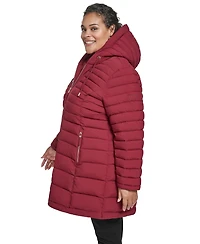 Tommy Hilfiger Plus Hooded Packable Puffer Coat
