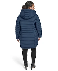 Tommy Hilfiger Plus Hooded Packable Puffer Coat