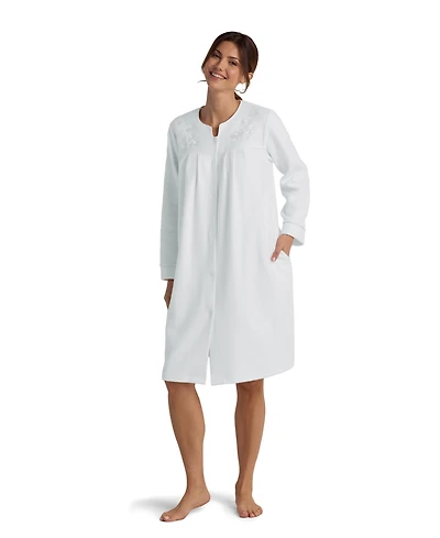 Miss Elaine Women's Embroidered Long Sleeve Robe