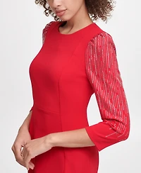 Calvin Klein Women's Bling Sleeve Sheath Dress