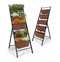 Sugift 5-tier Vertical Garden Planter Box Elevated Raised Bed with 5 Container