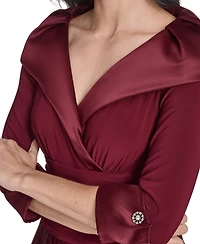 Jessica Howard Petite Rhinestone 3/4-Sleeve Dress