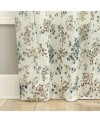 No. 918 Alethea Floral Print Crushed Voile Sheer Rod Pocket Curtain Panel