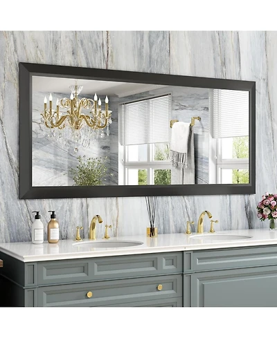 Amorho Bathroom Mirror, 60" x 28" Inch Thick Metal Framed Wall Mirrors for Over Sink, Bedroom, Living Room, Entryway