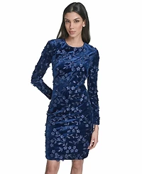 Eliza J Women's Velvet Long Sleeve Short Dress