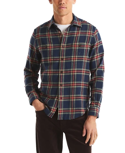 Nautica Men's Long Sleeve Stretch Flannel Plaid Shirt