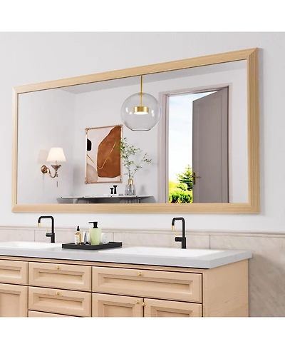 Amorho Bathroom Mirror, 72" x 36" Inch Thick Metal Framed Wall Mirrors for Over Sink, Bedroom, Living Room, Entryway, Rectangle Wall-Mounted Mirrors i