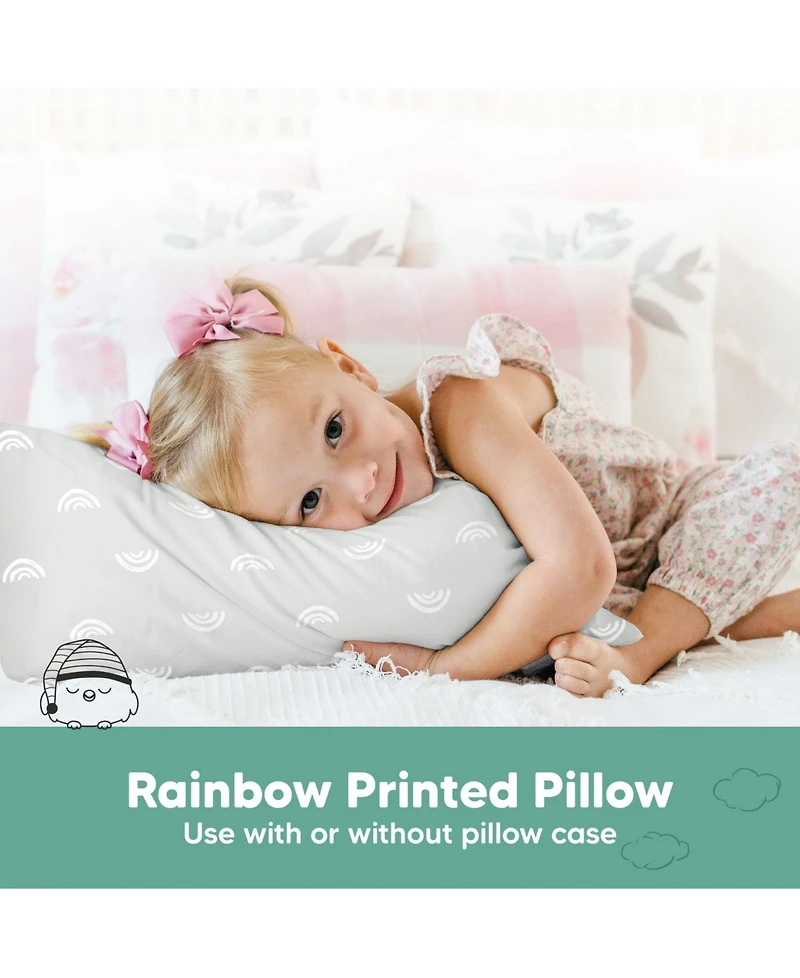 1pk Toddler Pillow, Soft Organic Cotton Pillows for Sleeping, 13X18 Kids Pillow