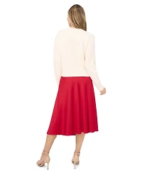 CeCe Women's Lace Bow Long Sleeves Sweater