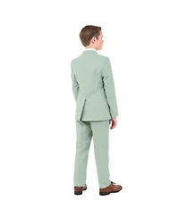 Perry Ellis Little Boys 5 Piece Sage Pastel Suit,Vest,Pants,Shirt and Tie Set