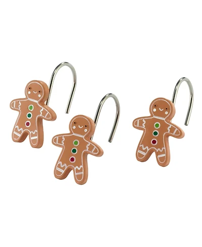 Avanti Gingerbread Man Resin Shower Hooks, Set of 12