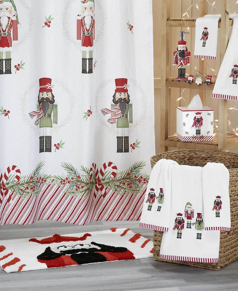 Avanti Peppermint Nutcracker Polyester Shower Curtain, 72" x 72"