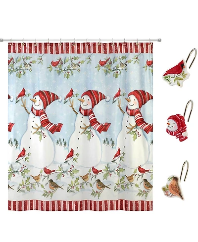 Avanti Holiday Cheer Shower Curtain and 12-Pc. Shower Curtain Hooks Set