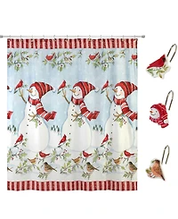 Avanti Holiday Cheer Shower Curtain and 12-Pc. Shower Curtain Hooks Set