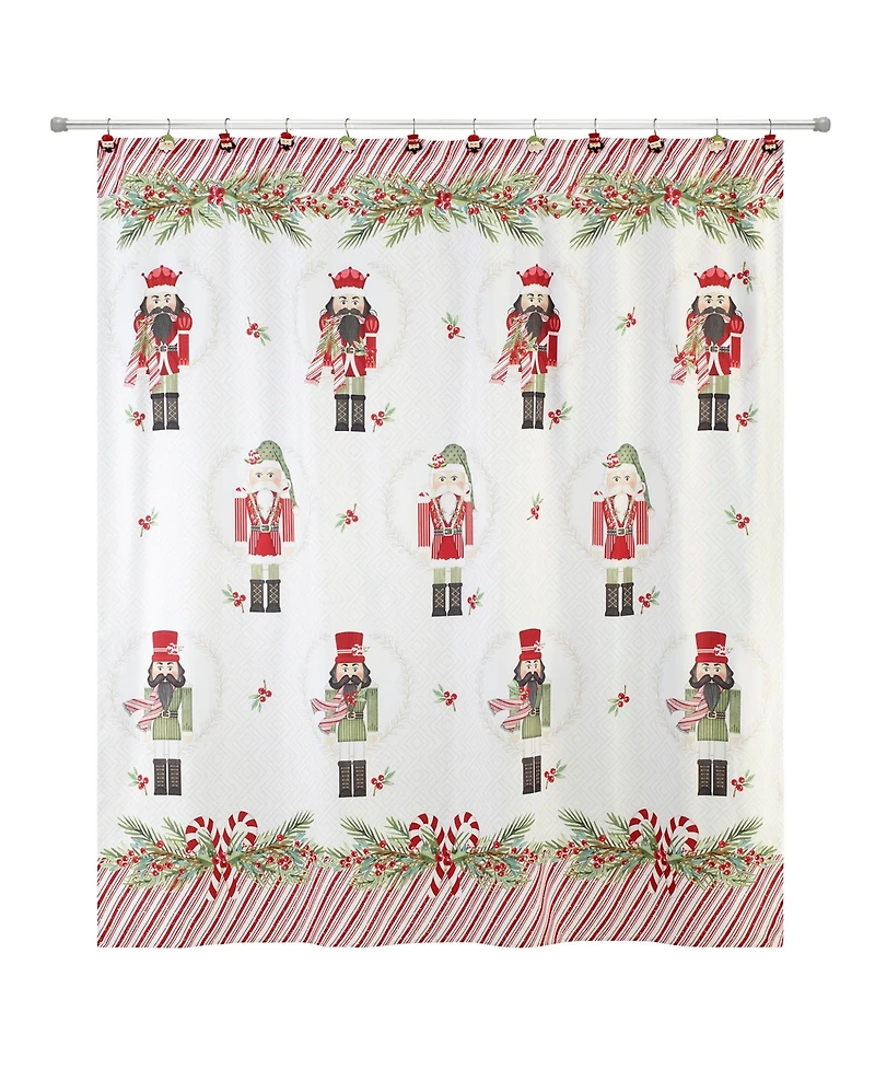 Avanti Peppermint Nutcracker Polyester Shower Curtain, 72" x 72"