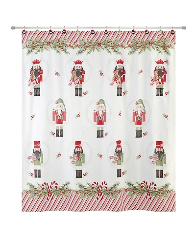 Avanti Peppermint Nutcracker Polyester Shower Curtain, 72" x 72"