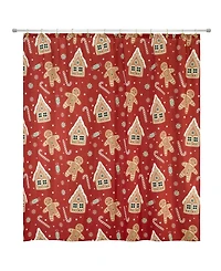 Avanti Gingerbread Man Shower Curtain and 12-Pc. Shower Curtain Hooks Set