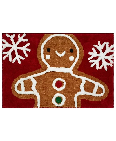 Avanti Gingerbread Man Polyester Bath Rug, 30" x 20"