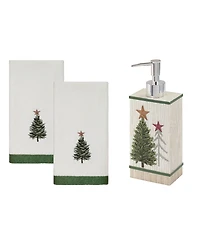 Avanti Trees Resin Lotion Pump and 2-Pc. Cotton Fingertip Towel Set