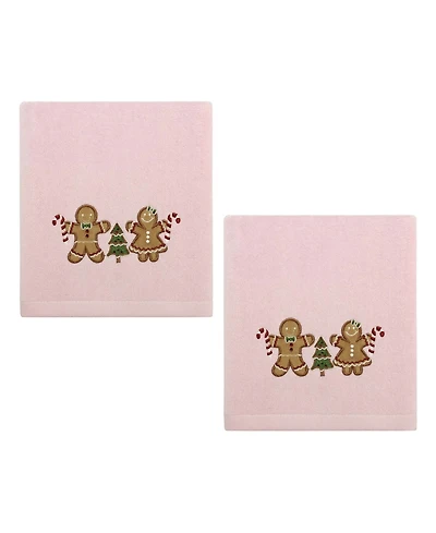 Avanti Gingerbread People Cotton 2-Pc. Hand Towel Set, 28" x 16"