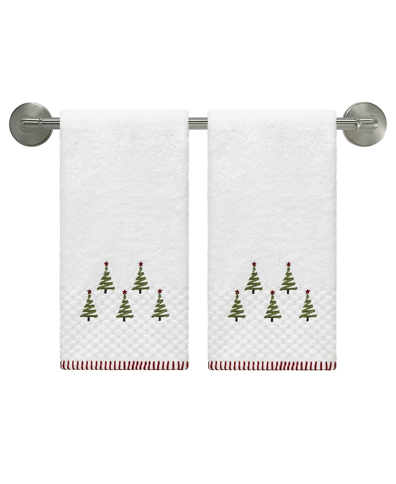 Avanti Ribbon Tree Cotton 2-Pc. Hand Towel Set, 28" x 16