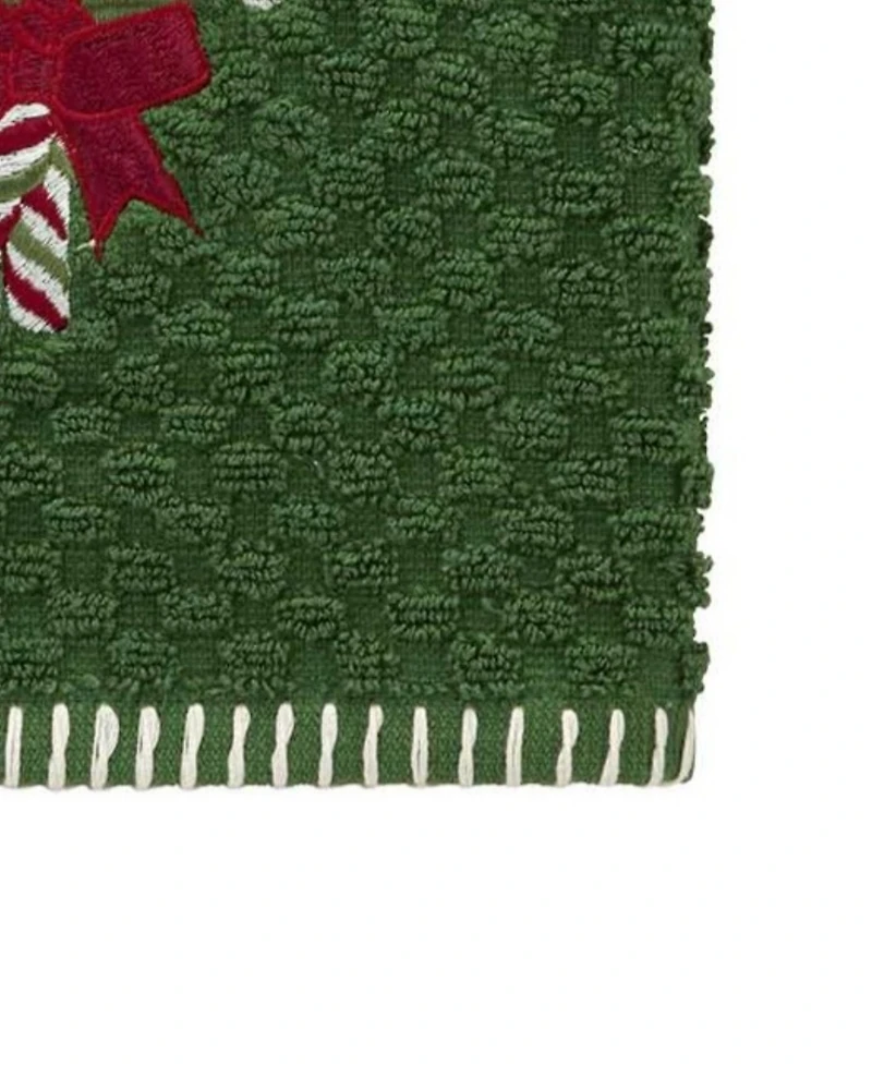 Avanti Candy Cane Cotton 2-Pc. Hand Towel Set, 28" x 16"