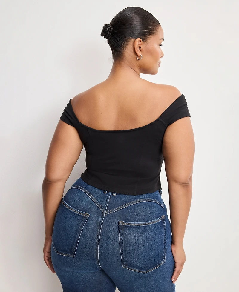Good American Women's Dolly Joleans Cropped Corset Top